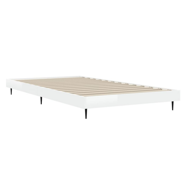 Bed Frame White 92X187 Cm Single Size Engineered Wood Single Bed Frames