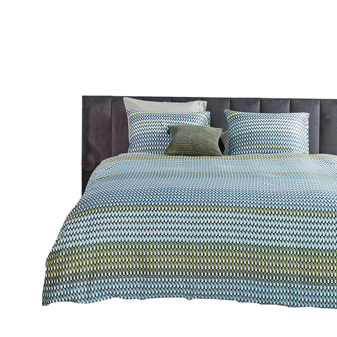 Bedding House Rhythm Blue Green Cotton Sateen Quilt Cover Set
