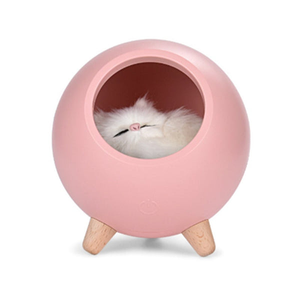 Bedroom Rechargeable Sleeping Cat Table Lamp Desktop Mini Night Light Night Lights