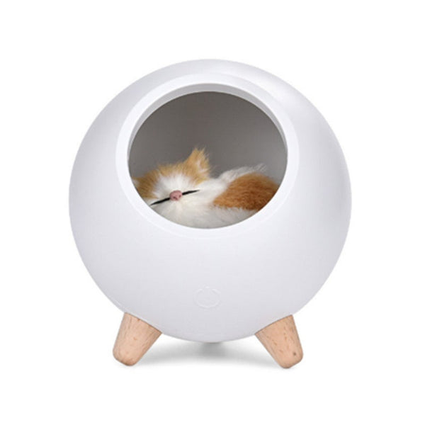 Bedroom Rechargeable Sleeping Cat Table Lamp Desktop Mini Night Light Night Lights