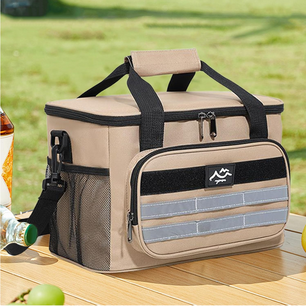 Beige Versatile Large Capacity Picnic Insulated Bag Detachable Shoulder Strap & Ice Pack Picnic Baskets & Backpacks
