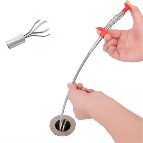 Bendable Pipe Cleaner Sewer Tub Hair Removal Toilet Kitchen Cleaning Tools Silver