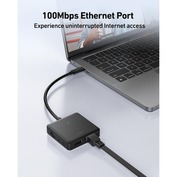 Benfei 399Bk 6 In 1 Usb C Hub To Hdmi(8K)+Usb3.2(10Gbps)+Usb2.0X2+Pd100w+Rj45 Black Usb Cables Hubs & Adapters