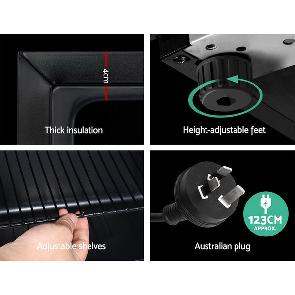 Devanti 70L Bar Fridge Glass Door Mini Countertop Freezer Fridges Bottle Cooler Mini Fridges