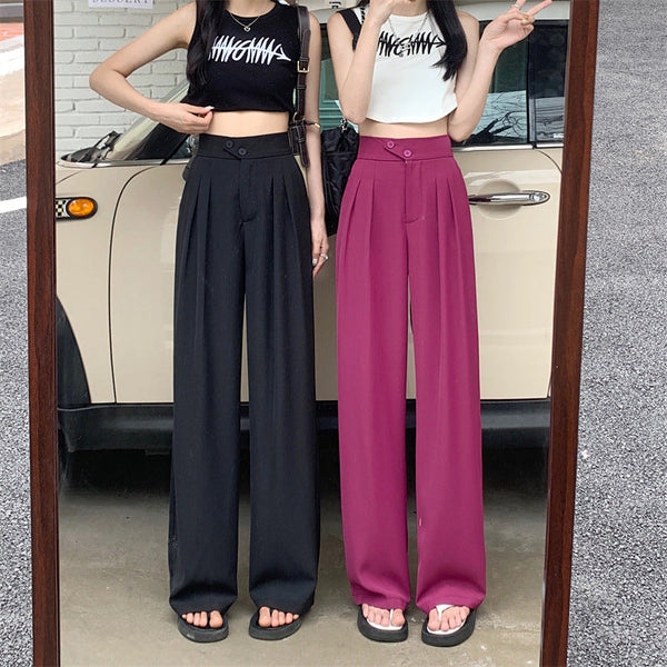 Womens New High Waist Loose Drape Suit Wide Leg Pants Product Information Size Women's Pants