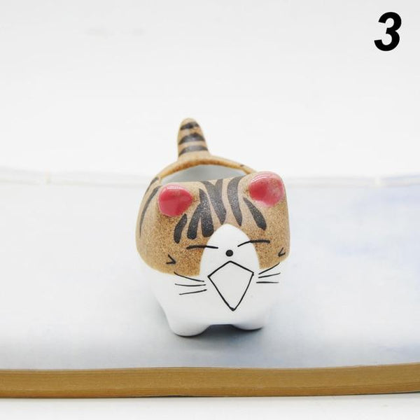 Cheeky Cat Cute Succulent Mini Flower Pot Desktop Decor Baskets Pots Window Boxes