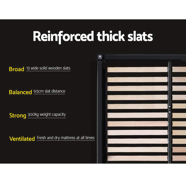 Artiss Issa Bed Frame Fabric Gas Lift Storage Grey King King Bed Frames