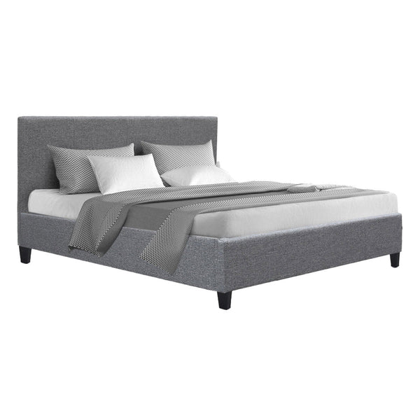 Artiss Neo Bed Frame Fabric Grey Double Double Bed Frames