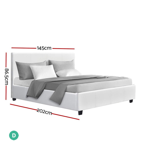 Artiss Neo Bed Frame Pu Leather White Double Double Bed Frames