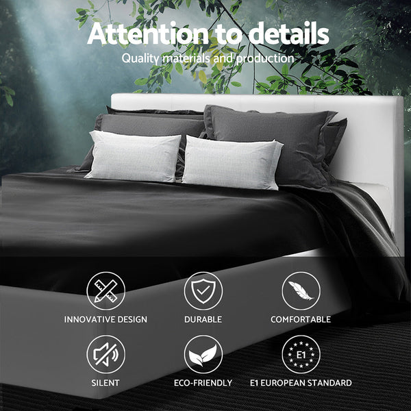 Artiss Neo Bed Frame Pu Leather White Double Double Bed Frames