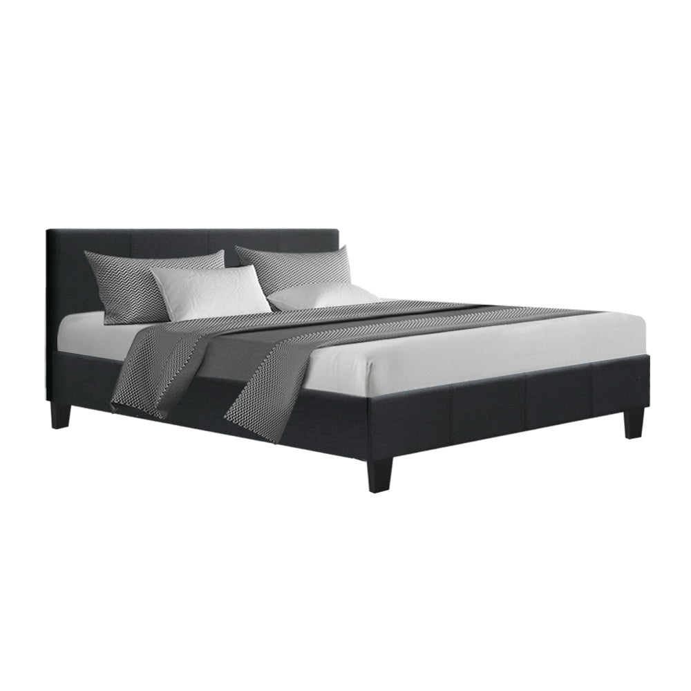 Artiss Neo Bed Frame Fabric Charcoal Queen Queen Bed Frames
