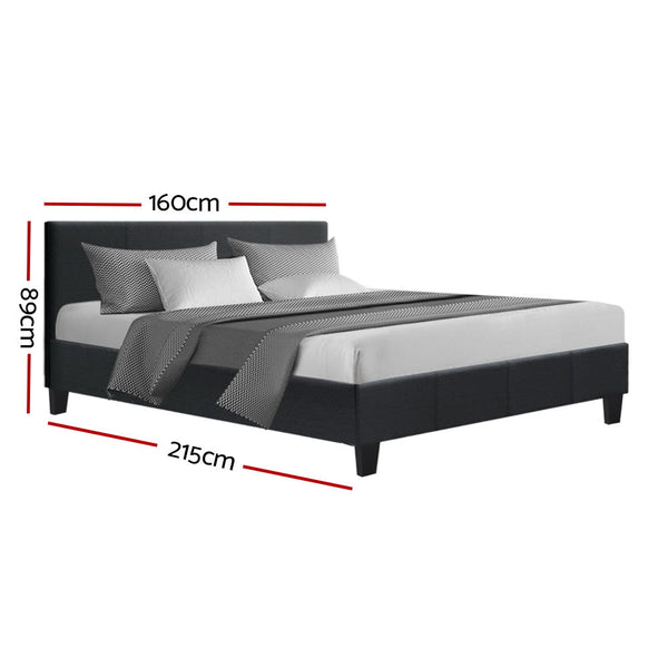 Artiss Neo Bed Frame Fabric Charcoal Queen Queen Bed Frames