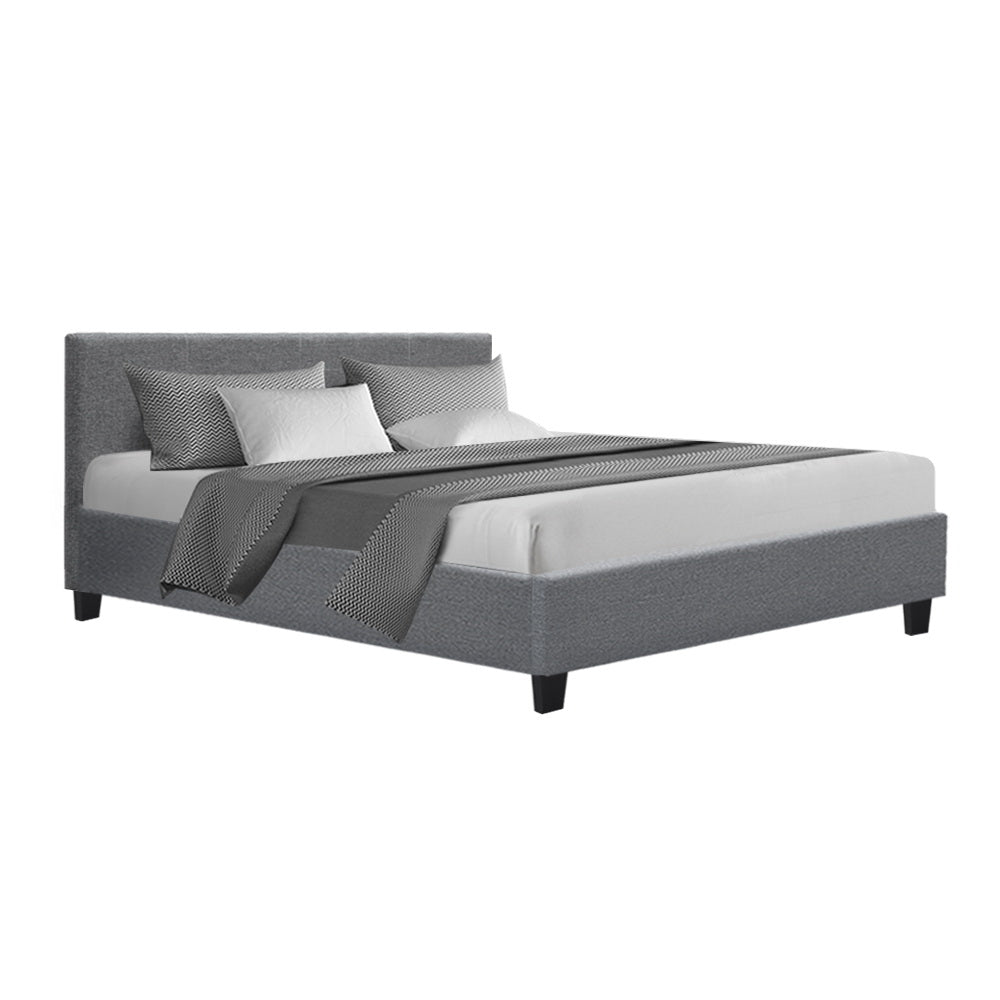 Artiss Neo Bed Frame Fabric Grey Queen Queen Bed Frames