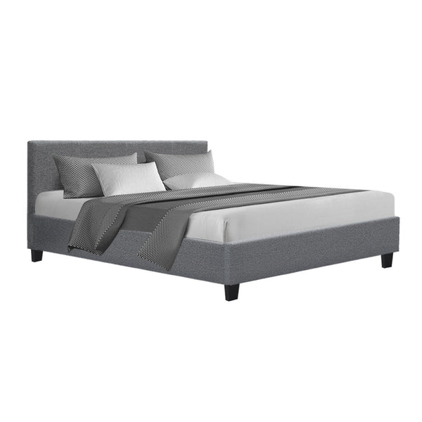Artiss Neo Bed Frame Fabric Grey Queen Queen Bed Frames