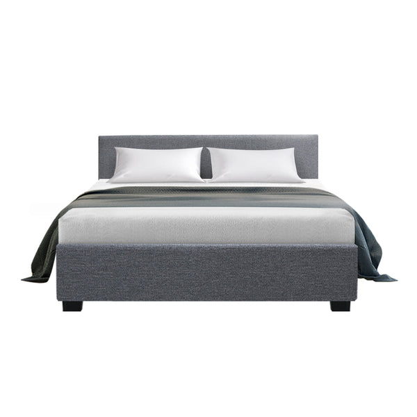 Artiss Nino Bed Frame Fabric Grey Double Double Bed Frames