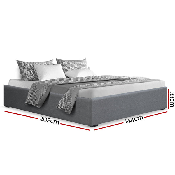Artiss Double Full Size Gas Lift Bed Frame Base With Storage Platform Fabric Double Bed Frames
