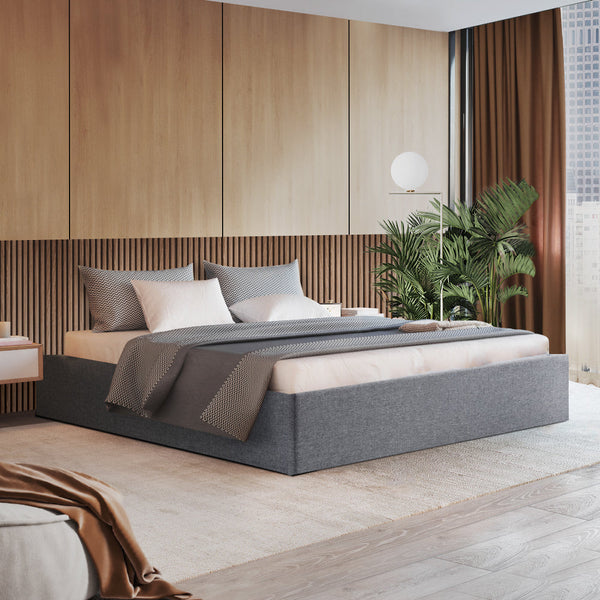 Artiss Queen Size Gas Lift Bed Frame Base With Storage Platform Fabric Queen Bed Frames