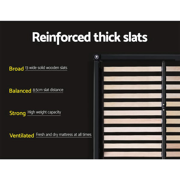 Artiss Avio Bed Frame Fabric Storage Drawers Grey King King Bed Frames