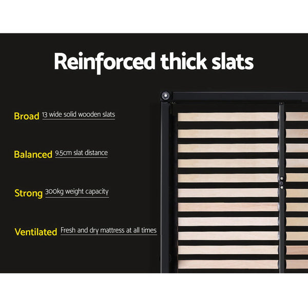 Artiss Avio Bed Frame Fabric Storage Drawers Charcoal Queen Queen Bed Frames