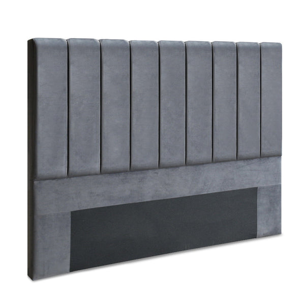 Artiss Vela Bed Head Headboard King Size Bedhead Velvet Grey King Bed Frames