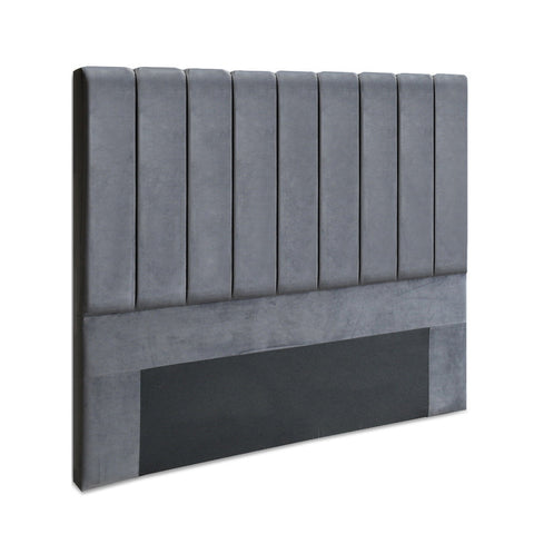 Artiss Vela Bed Head Headboard Queen Size Bedhead Velvet Grey Queen Bed Frames