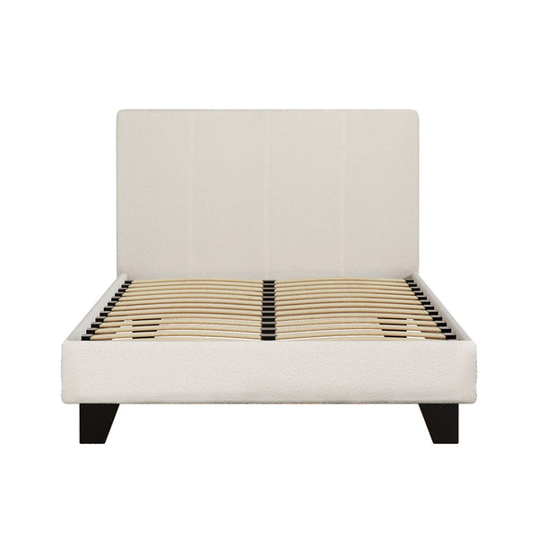 Artiss Bed Frame King Single Size Boucle Fabric Mattress Base Platform King Single Bed Frames