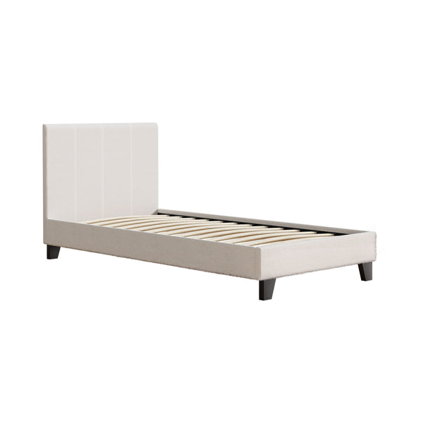 Artiss Bed Frame Single Size Boucle Fabric Mattress Base Platform Single Bed Frames