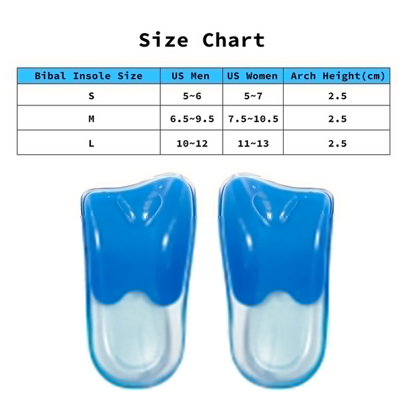 Bibal Insole 4X Pair L Size Gel Half Insoles Shoe Inserts Arch Support Foot Pad