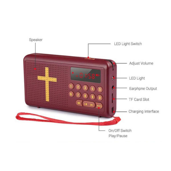 Bible Electronic Audio Player Travel Accessories Rechargeable Audio Books