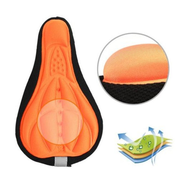 Bicycle 3D Silicone Sponge Cushion Cover Orange Saddle Covers & Seat Covers