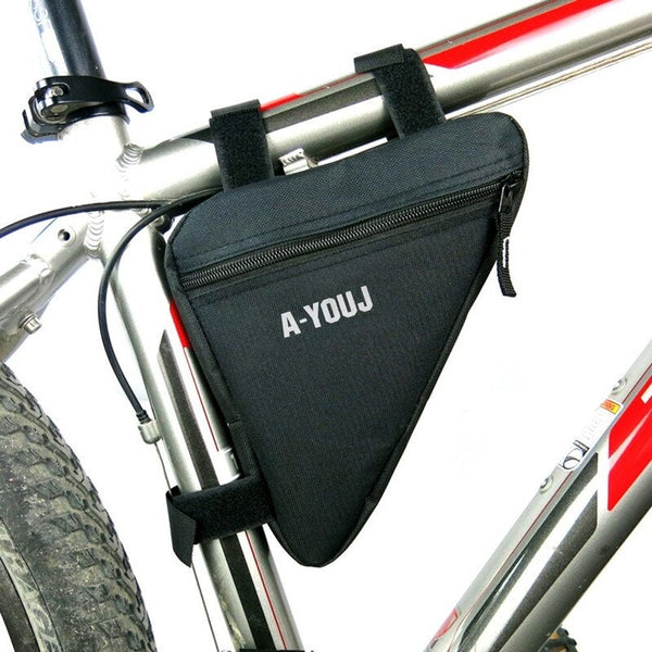 Bicycle Front Saddle Tube Frame Pouch Holder Bag Black