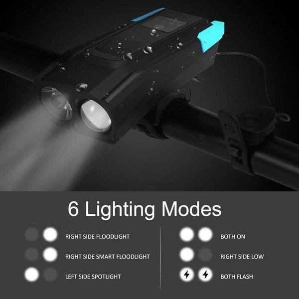 Bike Lights Usb Rechargeable Smart Sensor Bicycle Headlight Led Cycling Flashlight With Horn