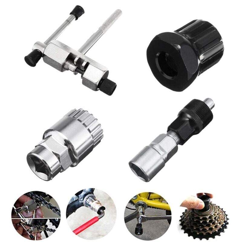 Bike Pedals Cleats Bicycle Mountain Mtb Repair Tool Kit Crank Extractor Chain Breaker Cassette Bottom Bracket Remover Bike Tools
