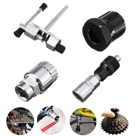 Bike Pedals Cleats Bicycle Mountain Mtb Repair Tool Kit Crank Extractor Chain Breaker Cassette Bottom Bracket Remover