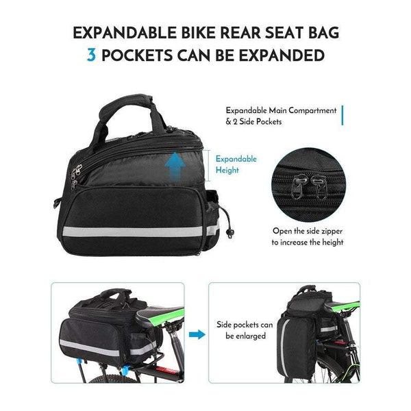 Saddle Bags Panniers Bicycle Rear Seat Multifunction Waterproof Mtb Bike Rack With Rain Cover Bags & Panniers