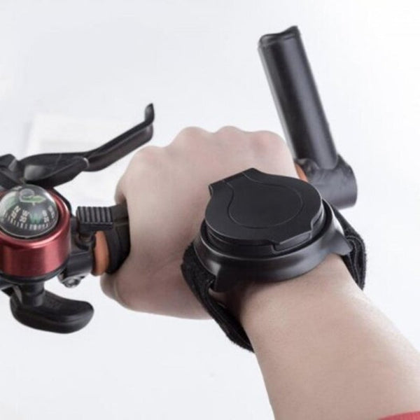 Bicycle Rearview Mirror Wristband Arm 360 Degrees Rotation Black Mirrors