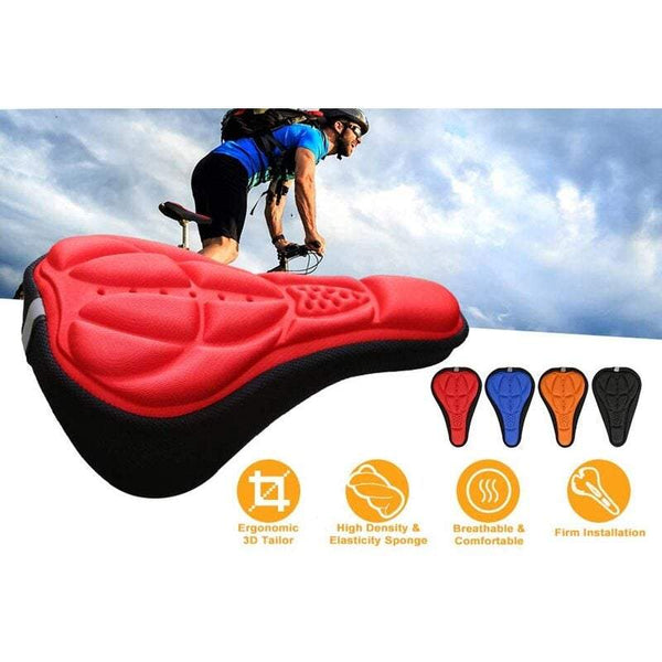 Cushions Covers Bicycle Seat 3D Gel Ultra Soft Suitable For Mountain Bike Riding Men And Women Red
