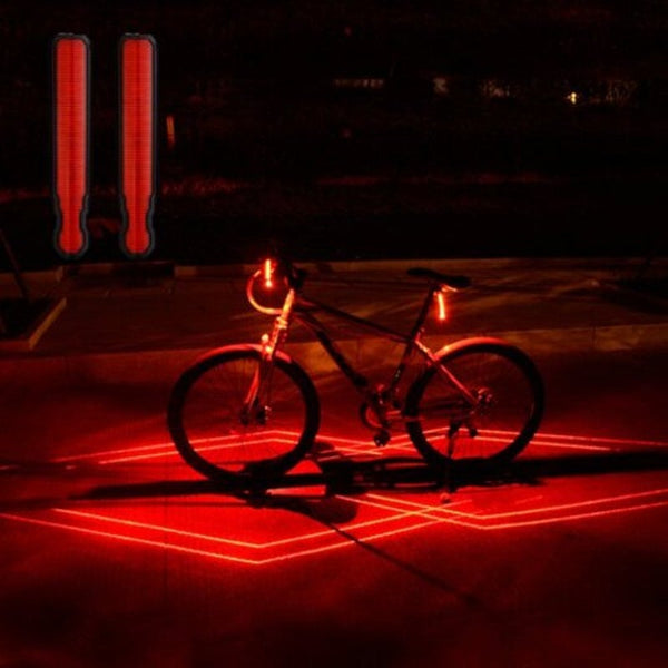 Bicycle Taillight Usb Rechargeable Laser Lamp Led Rear Bike Light Black Lights & Reflectors