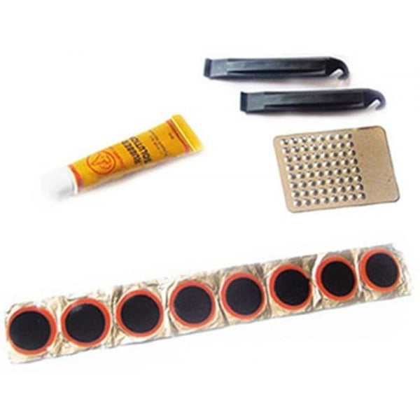 Bicycle Tire Repair Kit 2 Pieces With 8 Inner Tube Tablets White Puncture Repair