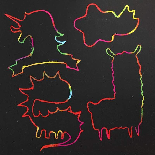 Diy Kids Craft Black Scratching Paper With Stencils Other Drawing Supplies