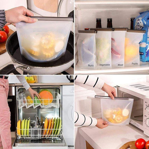 Sealed Silicone Food Bag 500Ml Capacity Storage Kitchen Accessories