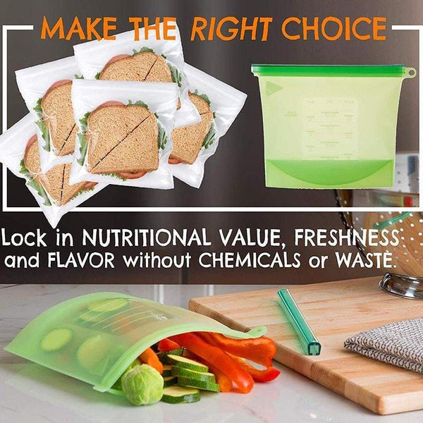 Sealed Silicone Food Bag 500Ml Capacity Storage Kitchen Accessories Food Storage Bags
