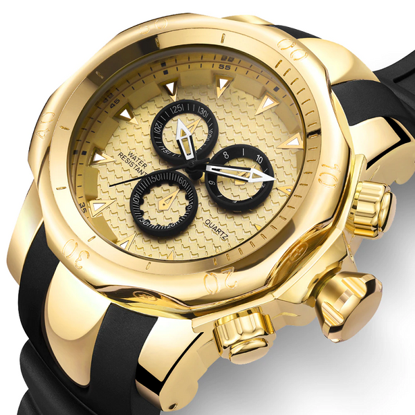 Veile Studios Men's Creative Fashion Big Dial Chronograph Quartz Sport Watch Watches