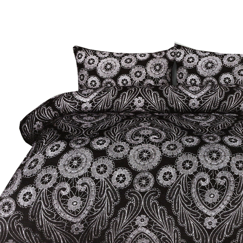 Big Sleep Batik Black Quilt Cover Set Double
