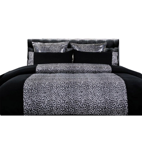 Big Sleep Leopard Quilt Cover Set Black Single