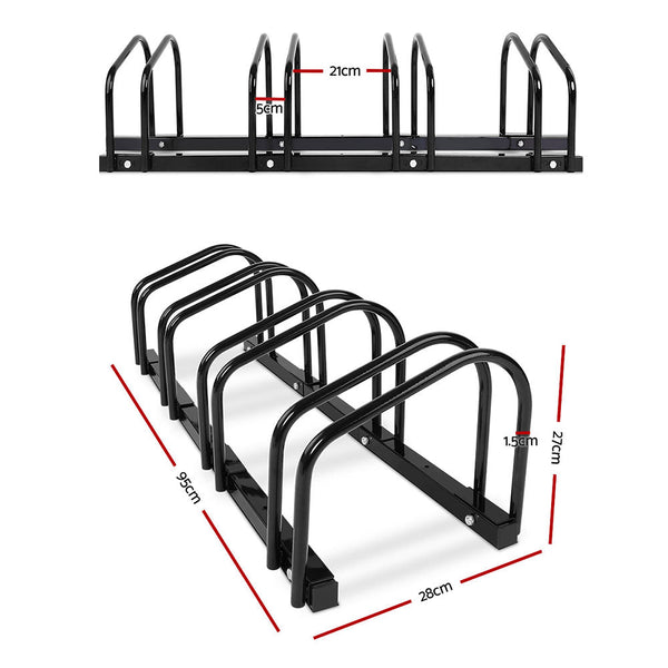 Giantz Weisshorn 4 Bike Stand Floor Bicycle Storage Black Bicycle Stands & Storage