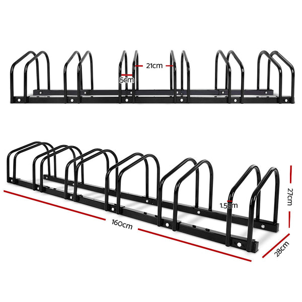 Giantz Weisshorn 6 Bike Stand Floor Bicycle Storage Black Bicycle Stands & Storage