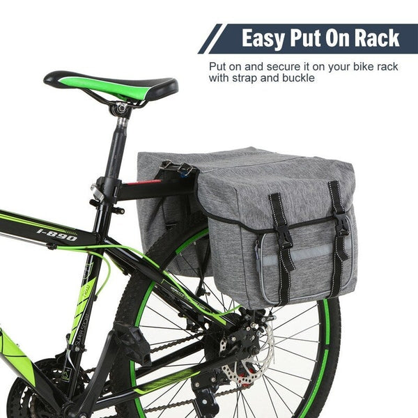 Bike Back Pannier Bicycle Rear Seat Bag Grey