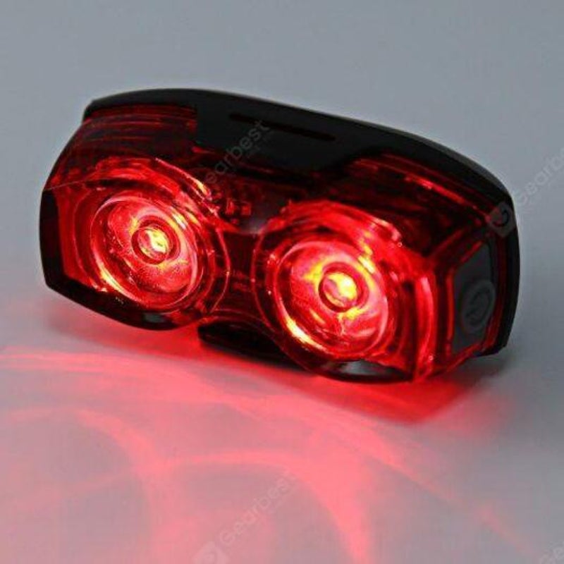 Bike Bicycle 2 Led Tail Light Safety Back Rear Lamp Red With Black Lights & Reflectors