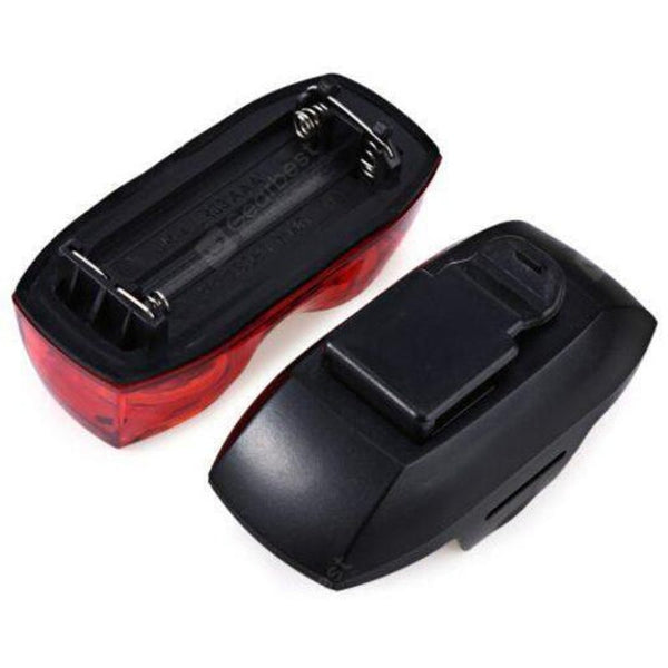 Bike Bicycle 2 Led Tail Light Safety Back Rear Lamp Red With Black Lights & Reflectors